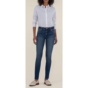 KUT from the Kloth Catherine Boyfriend Jeans Size 8 Dark Blue Mid Rise Stretch